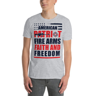 Buy sport-grey American Patriot: Fire Arms, Faith, and Freedom Short-Sleeve Unisex T-Shirt